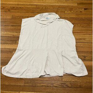 Free People Beach Swim Cover Up Beige Sleeveless Pockets Oversized Size XS Boho